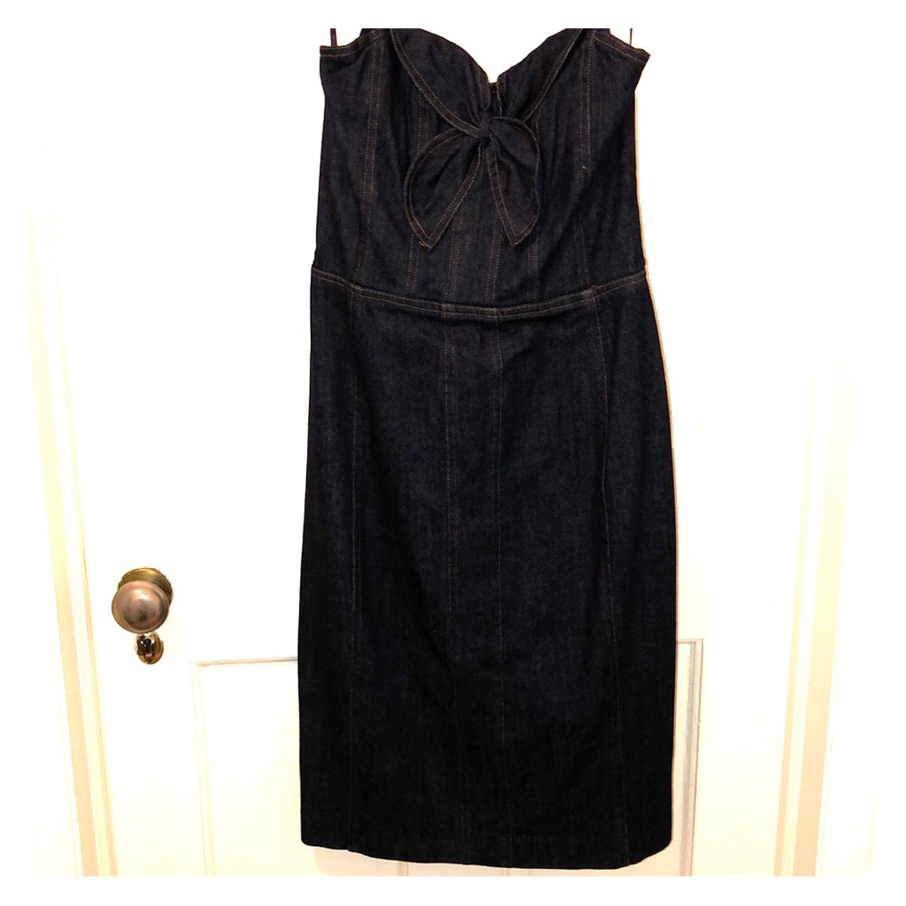 Strapless Jean Dress by Betsy Johnson